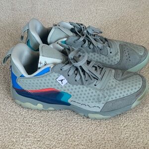 Jordan Gray and Teal Men's Sneakers